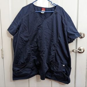 Dickies Navy Blue Fitted Scrub Top